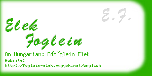 elek foglein business card